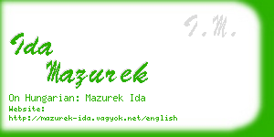 ida mazurek business card